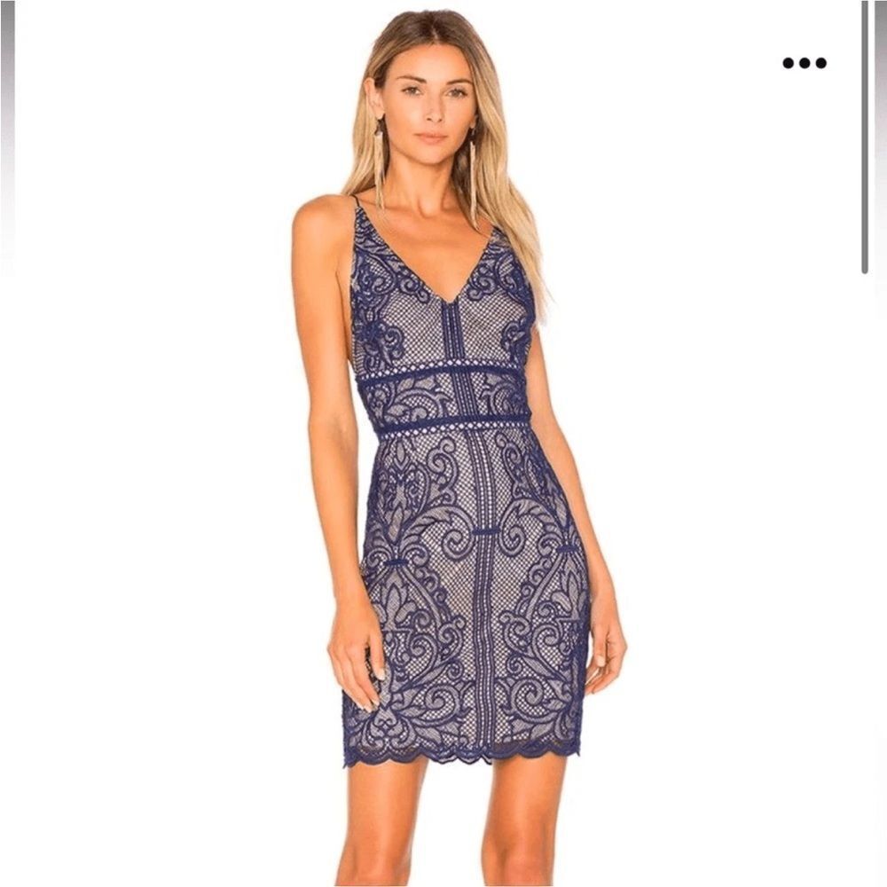 Stylestalker Stella mini dress in royal blue lace, size L.